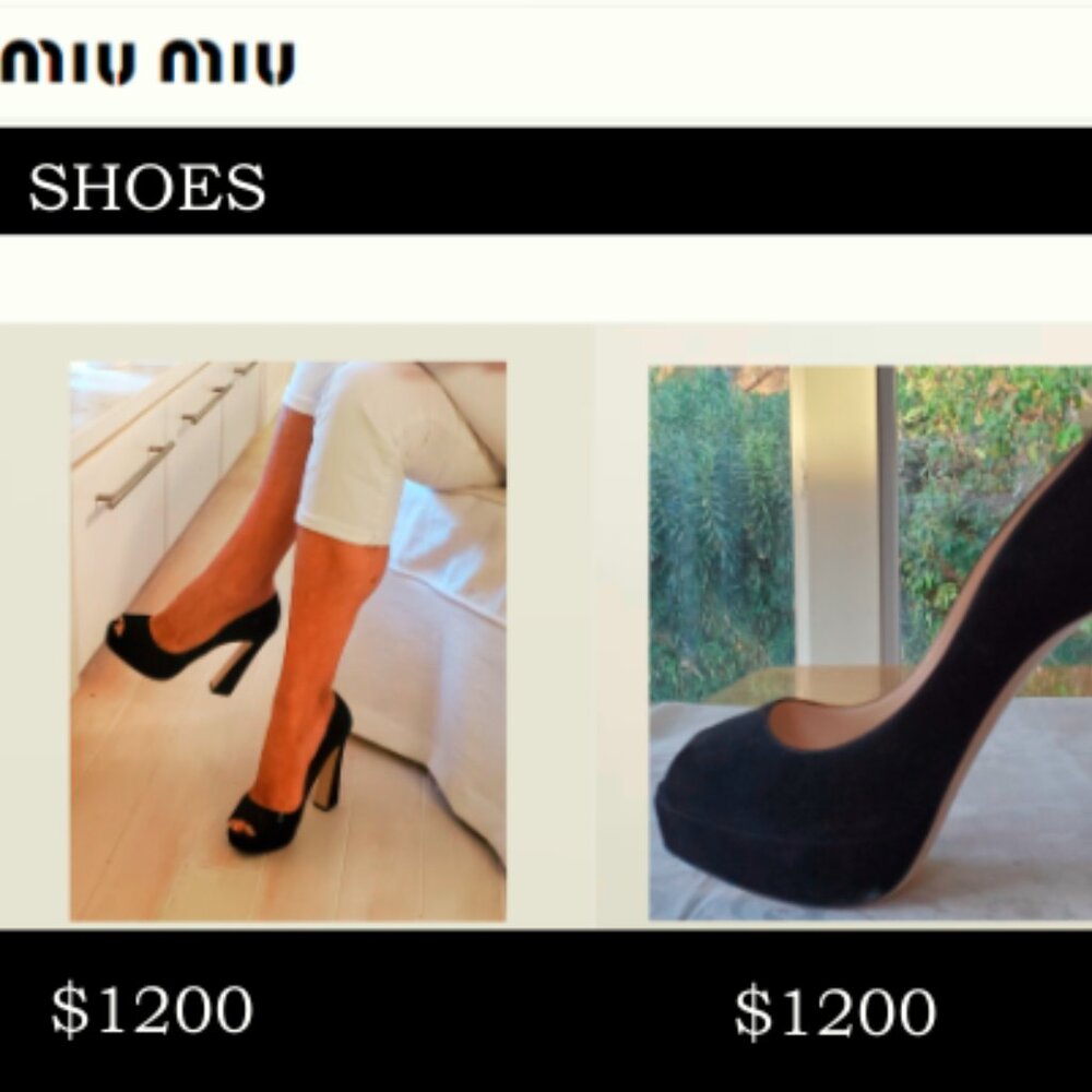 MIU MIU BLACK SUEDE LEATHER PUMPS - SIZE 40 -